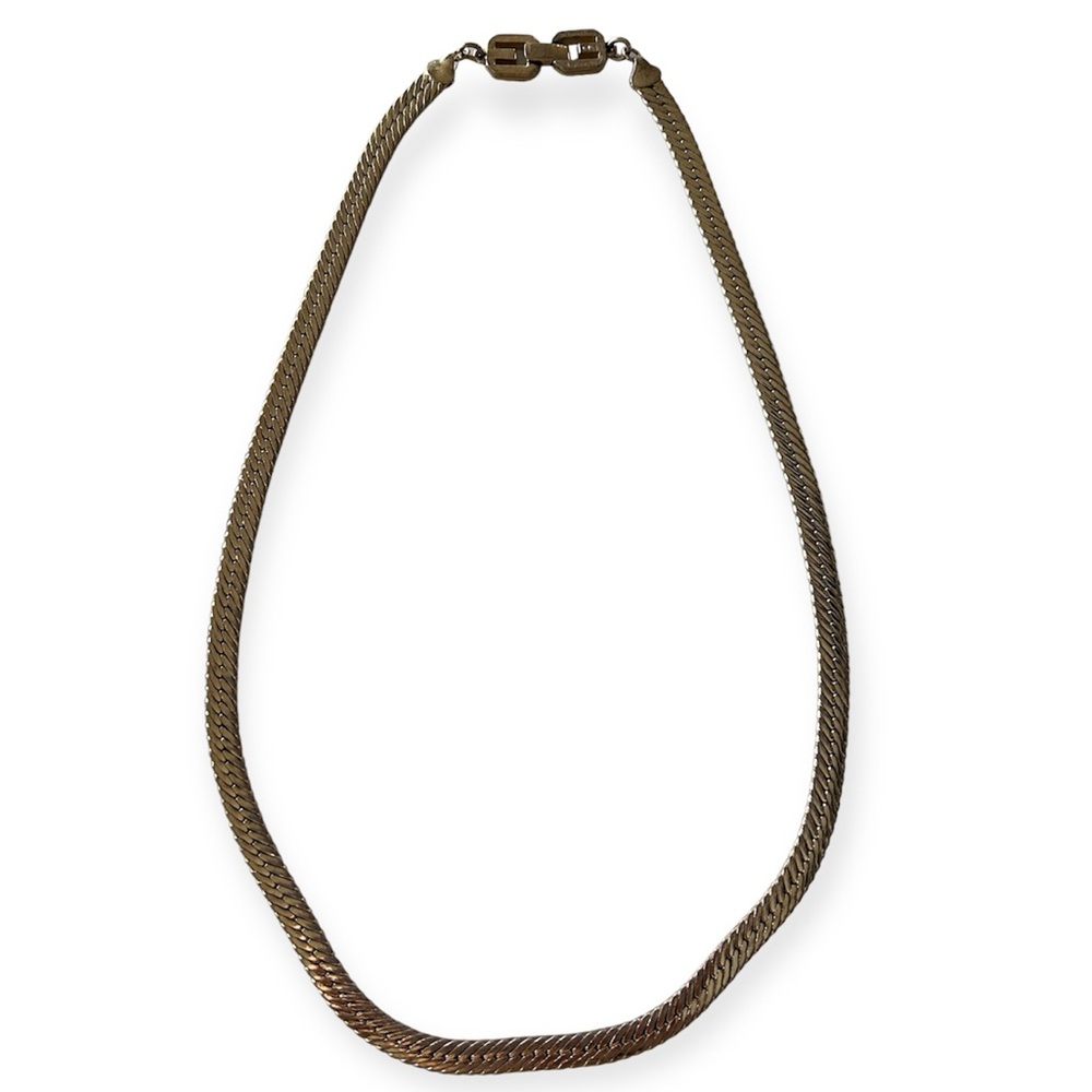 Givenchy Vintage Gold Plated Herringbone Necklace